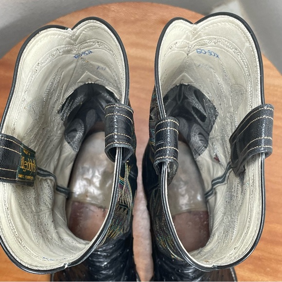 ML Leddy Black Full Quill Ostrich Cowboy Western Boots Custom Ft Worth Texas 9.5 - Picture 12 of 16